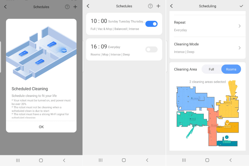 Еженедельный график уборки, созданный в приложении Roborock S7 MaxV Ultra App